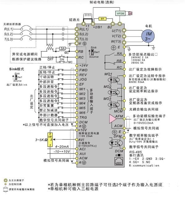 台达变频器接线图详细说明，台达变频器怎么接线？